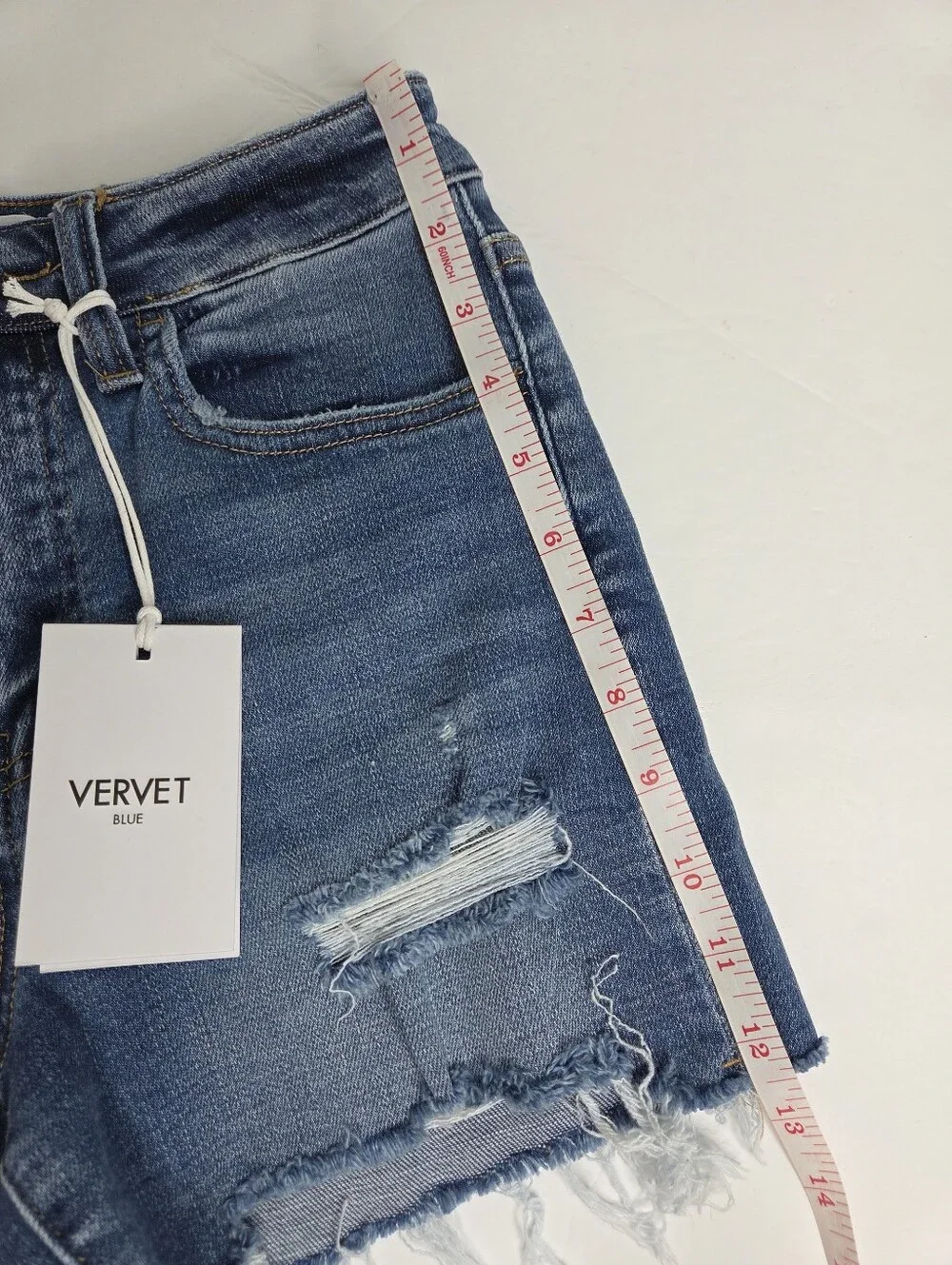 Vervet by Flying Monkey Rebecca High Rise Distressed Stretch Denim Shorts Sz XS
